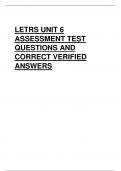 LETRS UNIT 6  ASSESSMENT TEST  QUESTIONS AND  CORRECT VERIFIED  ANSWERS