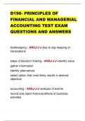 D196- PRINCIPLES OF  FINANCIAL AND MANAGERIAL  ACCOUNTING TEST EXAM  QUESTIONS AND ANSWERS