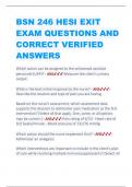 BSN 246 HESI EXIT  EXAM QUESTIONS AND  CORRECT VERIFIED  ANSWERS