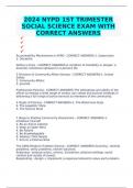 2024 NYPD 1ST TRIMESTER SOCIAL SCIENCE EXAM WITH CORRECT ANSWERS