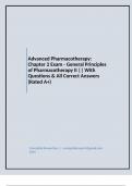 Advanced Pharmacotherapy: Chapter 2 Exam- General Principles of Pharmacotherapy II || With Questions & All Correct Answers (Rated A+)