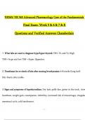 NR565/ NR 565 Advanced Pharmacology Care of the Fundamentals  Final Exam: Week 5 & 6 & 7 & 8  Questions and Verified Answers Chamberlain