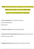 NR565/ NR 565 Advanced Pharmacology Care of the Fundamentals  Midterm Exam: Week 1 & 2 & 3 & 4 Study Guide  Questions and Verified Answers Chamberlain