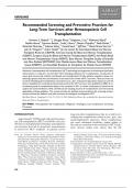 Recommended Screening and Preventive Practices for  Long-Term Survivors after Hematopoietic Cell  Transplantation