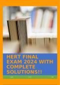 HERT FINAL EXAM 2024 WITH COMPLETE SOLUTIONS!!