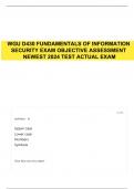 WGU D430 FUNDAMENTALS OF INFORMATION SECURITY EXAM OBJECTIVE ASSESSMENT NEWEST 2024 TEST ACTUAL EXAM