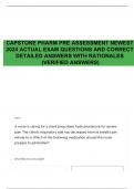 CAPSTONE PHARM PRE ASSESSMENT NEWEST 2024 ACTUAL EXAM QUESTIONS AND CORRECT DETAILED ANSWERS WITH RATIONALES (VERIFIED ANSWERS)