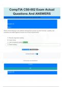 CompTIA CS0-002 Exam Actual Questions And ANSWERS