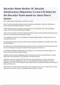 Security+ Notes Section 16: Security Infrastructure (Objectives 3.2 and 4.5) Notes for the Security+ Exam based on Jason Dion's lecture