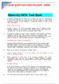 HESI RNHESI STUDY GUIDE HESI-MATERNITY HESI TESTBANK PEDS EDITED(2024/2025 REVISED EXAM PRACTICE GUIDE) (CONTAINS COMPLETE QUESTIONS WITH ANSWERS)