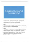 ENGLISH CUMULATIVE EXAM REVIEW 