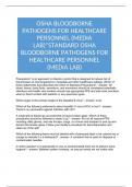 OSHA BLOODBORNE PATHOGENS FOR HEALTHCARE PERSONNEL (MEDIA LAB)"STANDARD OSHA BLOODBORNE PATHOGENS FOR HEALTHCARE PERSONNEL (MEDIA LAB)