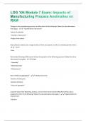 LOG 104 Module 7 Exam: Impacts of Manufacturing Process Anolmalies on RAM Questions with well explained answers