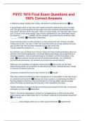  PSYC 1010 Final Exam Questions and 100% Correct Answers