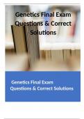 Genetics Final Exam Questions & Correct Solutions