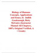 Instructor's Manual for Biology of Humans Concepts, Applications and Issues 6th Edition By Judith Goodenough, Betty McGuire (All Chapters, 100% Original Verified, A+ Grade)