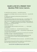 MARYLAND MVA PERMIT TEST Questions With Correct Answers.