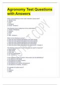 Agronomy Test Questions with Answers 