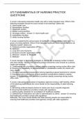 ATI FUNDAMENTALS OF NURSING PRACTICE QUESTIONS