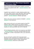 Progressive Care RN A Exam Question And Answers 2024