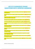 NCCCO OVERHEAD CRANE QUESTIONS WITH VERIFIED ANSWERS