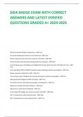 SIDA BADGE EXAM WITH CORRECT  ANSWERS AND LATEST VERIFIED  QUESTIONS GRADED A+ 2024-2025