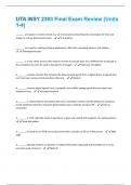 UTA INSY 2303 Final Exam Review (Units 1-4) Questions And Answers With Verified Solutions Graded A+