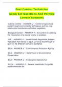 Pest Control Exam Set Questions  And Verified Correct Solutions