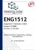 ENG1512 Assignment 1 (DETAILED ANSWERS) Semester 2 2024 - DISTINCTION GUARANTEED