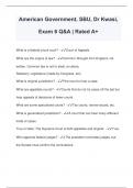 American Government, SBU, Dr Kwasi, Exam 6 Q&A | Rated A+