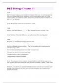 D&E Biology Chapter 33 Questions And Answers With Verified Solutions Graded A+