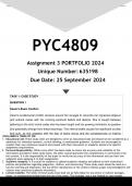 PYC4809 Assignment 3 (ANSWERS) 2024 - DISTINCTION GUARANTEED