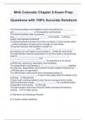 NHA Colorado Chapter 8 Exam Prep: Questions with 100% Accurate Solutions