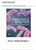 Test Bank - for Essentials of Genetics 10th Edition by William Klug, All Chapters 1-21 | Complete Guide A+