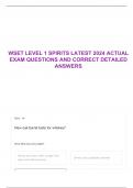 WSET LEVEL 1 SPIRITS LATEST 2024 ACTUAL EXAM QUESTIONS AND CORRECT DETAILED ANSWERS 