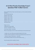 ACAS Best Practice Knowledge Exam 5 Questions With Verified Answers