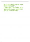 NC BLET STATE EXAM {LAW  ENFORCEMENT  COMMUNICATION UNIT SG}  QUESTIONS AND CORRECT  DETAILED ANSWERS