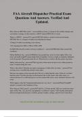 FAA Aircraft Dispatcher Practical Exam Questions And Answers. Verified And Updated.