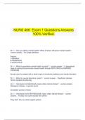  NURS 406  Exam 1 Questions Answers 100% Verified.