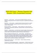     NUR 406 Exam 1 Review Question And Answers 100% Guaranteed Success.