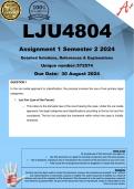 LJU4804 Assignment 1 (COMPLETE ANSWERS) Semester 2 2024 (572574) - DUE 30 August 2024