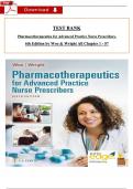 Test Bank - Pharmacotherapeutics for Advanced Practice Nurse Prescribers, 6th Edition by Woo & Wright, Verified Chapters 1 - 57, Complete Newest Version