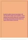 Camilla Franklin I-Human Case Study | 48- Year-Old With Fatigue And Irritability | Latest  Updated Case Review Week 10 | Screenshots  Of All Pages Well Elaborated By Experts 1st  August 2024 Walden University