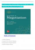 TEST BANK For Essentials of Negotiation, 7th Edition by Roy Lewicki, Bruce Barry, Verified Chapters 1 - 12, Complete Newest Version