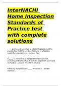 InterNACHI Home Inspection Standards of Practice test with complete solutions