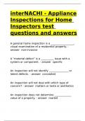 interNACHI - Appliance Inspections for Home Inspectors test questions and answers