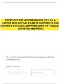 PROPHECY RELIAS PHARMACOLOGY RN A LATEST 2024 ACTUAL EXAM 80 QUESTIONS AND CORRECT DETAILED ANSWERS WITH RATIONALES (VERIFIED ANSWERS)