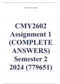 CMY2602 Assignment 1 (COMPLETE ANSWERS) Semester 2 2024 (779651) - DUE 19 August 2024 ; 100% TRUSTED Complete, trusted solutions and explanations