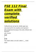 FSE 112 Final Exam with complete verified solutions.