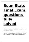 Buan Stats Final Exam questions fully solved